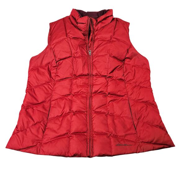 Eddie Bauer EB650 Down Puffer Vest L Red Packable Lightweight Outdoor Jacket - Picture 1 of 10